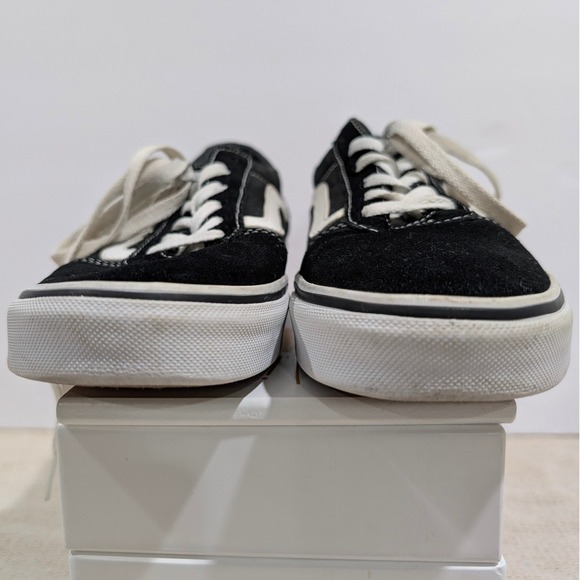 Vans Ward Low Top Sneakers Black White Suede Canvas Womens 8.5 500714 Old Skool - Picture 8 of 9